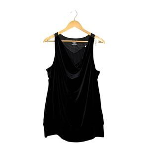 Lane Bryant Velvet Tank Top NWT Womens Plus Size 18/20 Black Cowl Neck Glam